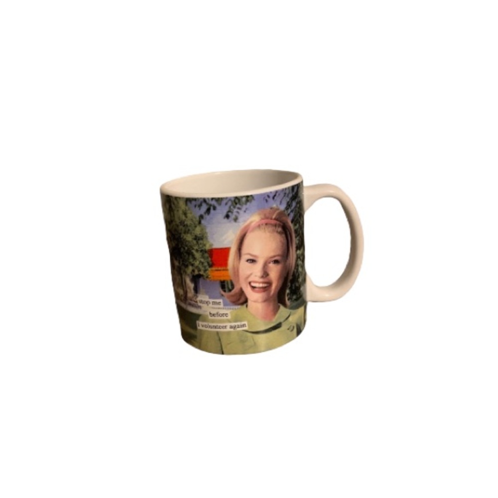Anne Taintor “Stop Me Before I Volunteer Again” Retro Inspired Cheeky Mug